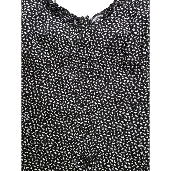 LA HEARTS Black-White Ditsy Floral V-Neck Mini Dress - Picture 4 of 5